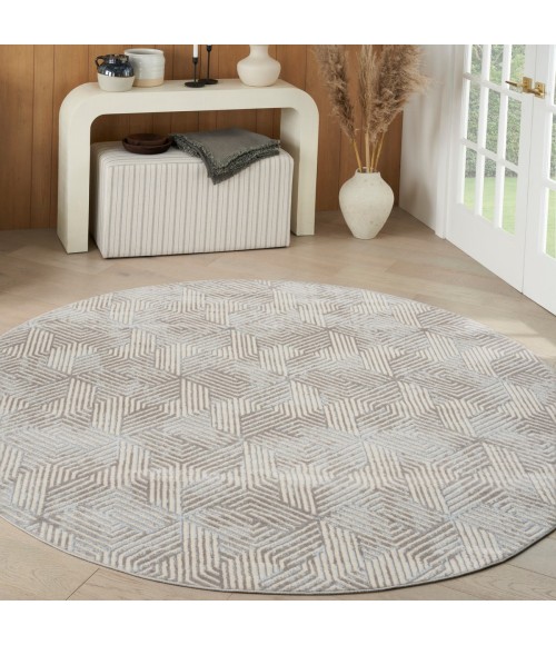Nourison Grafix Grey GRF39 8 ft. X Round Rug
