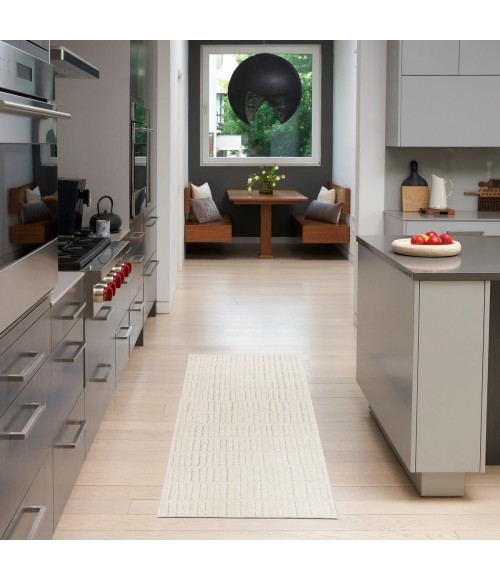 Nourison Cozy Modern Ivory Grey CMD03 2 ft. 2 in. X 6 ft. Rect. Rug