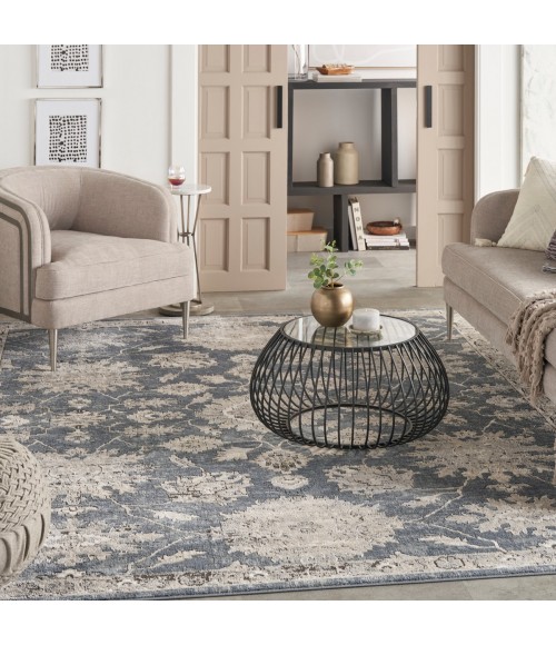 Nourison Concerto Blue Beige Rug CNC06 8 ft. 10 in. X 11 ft. 10 in. Rect. - Rugs Town Nourison Concerto Blue Beige CNC06 8 ft. 10 in. X 11 ft. 10 in. Rect. Rug