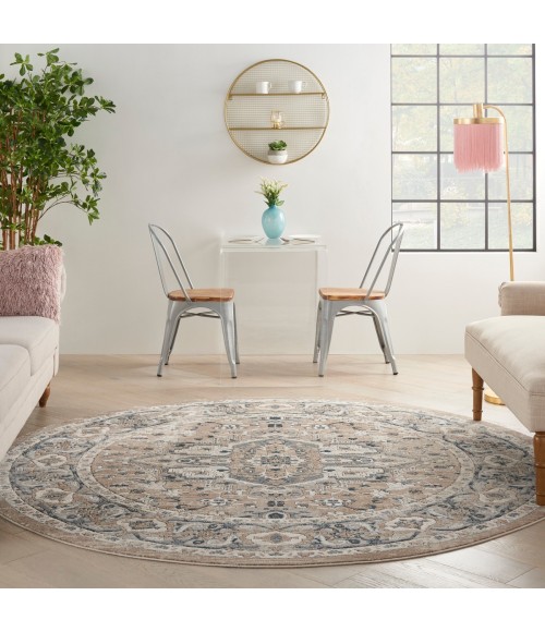 Nourison Concerto Beige Grey CNC05 10 ft. X Round Rug
