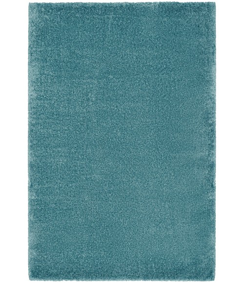 Nourison Luxurious Shag Aqua LXR05 5 ft. 3 in. X 7 ft. 3 in. Rect. Rug