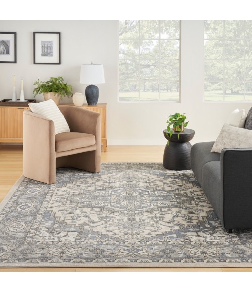 Nourison Concerto Ivory Blue CNC05 3 ft. 9 in. X 5 ft. 9 in. Rect. Rug