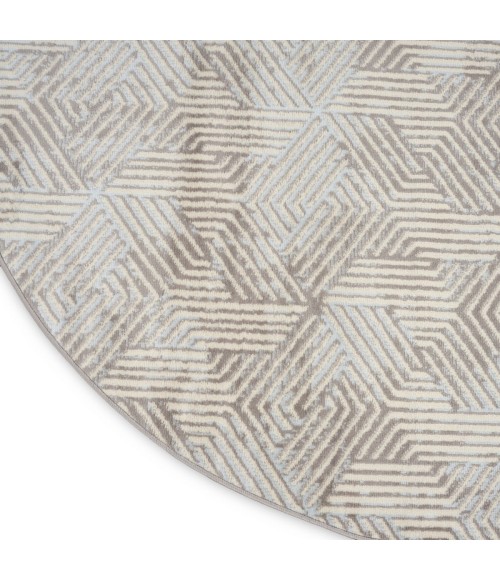 Nourison Grafix Grey GRF39 8 ft. X Round Rug
