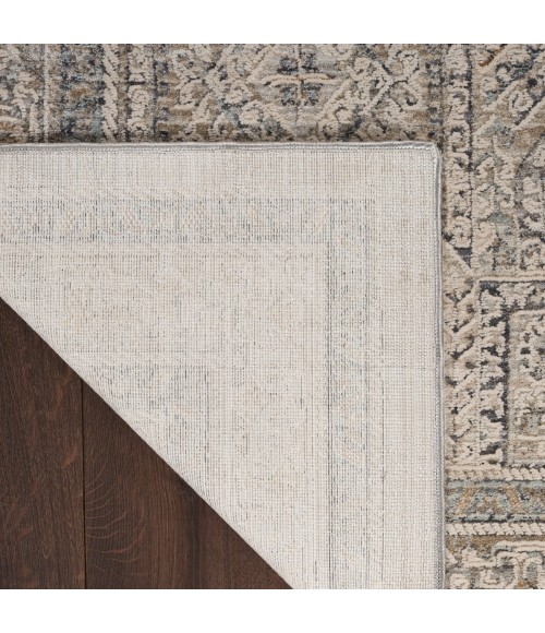 Nourison Nyle Ivory/Grey/Blue NYE01 2 ft. 3 in. X 8 ft. Rect. Rug