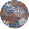Nourison Seaside Blue Multicolor SDS04 5 ft. X Round Rug