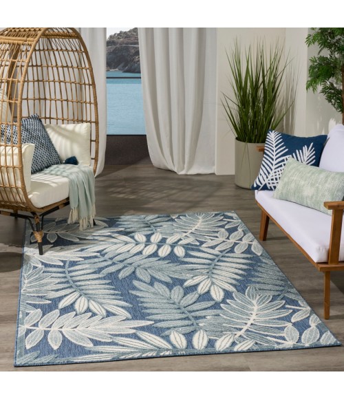 Nourison Aloha Blue ALH18 5 ft. 3 in. X 7 ft. 5 in. Rect. Rug