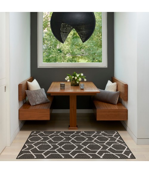 Nourison Horizon Indoor/Outdoor Black HOZ01 3 ft. X 5 ft. Rect. Rug