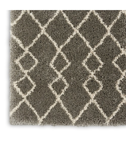 Nourison Geometric Shag Silver GOS01 2 ft. 2 in. X 7 ft. 6 in. Rect. Rug