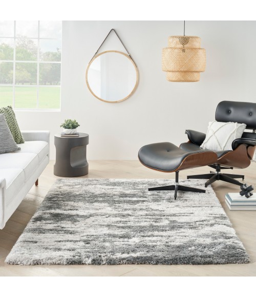 Nourison Luxurious Shag Charcoal Ivory Rug LXR02 4 ft. X 6 ft. Rect. - Rugs Town Nourison Luxurious Shag Charcoal Ivory LXR02 4 ft. X 6 ft. Rect. Rug