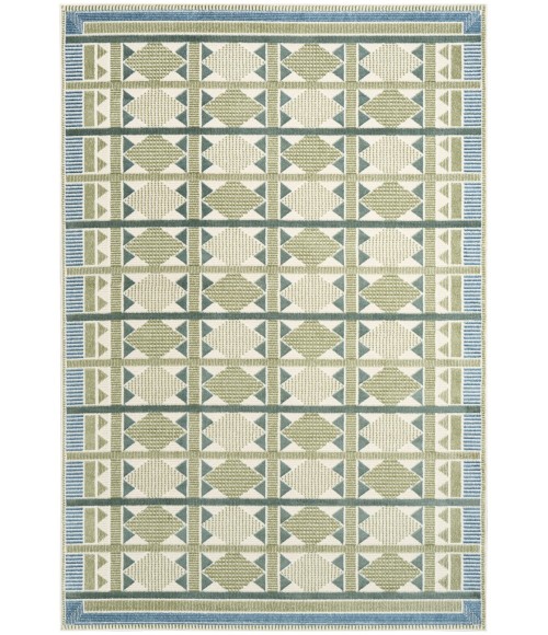 Nourison Nordic Green Blue NRC06 5 ft. X 7 ft. Rect. Rug