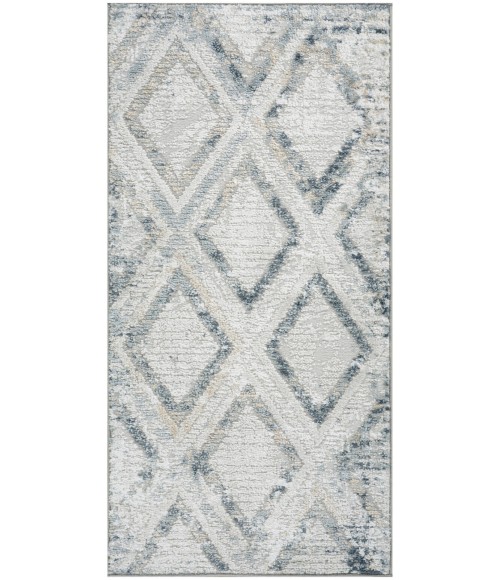 Nourison Dekor Grey Navy DEK05 2 ft. X 4 ft. Rect. Rug
