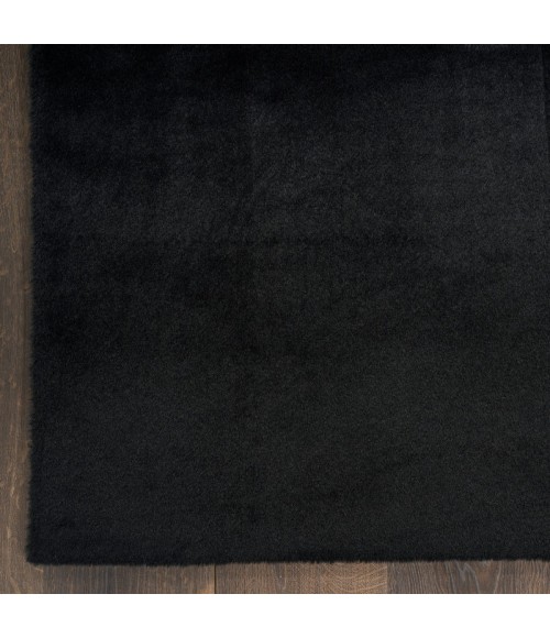 Nourison Soft Plush Rabbit Fur Black SFF01 4 ft. X 6 ft. Rect. Rug