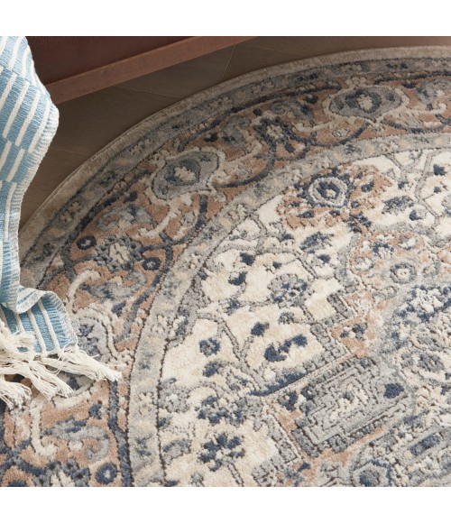 Nourison Concerto Ivory Grey CNC05 4 ft. X Round Rug