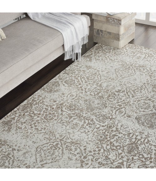 Nourison Damask White DAS06 6 ft. x 9 ft. Rect. Rug
