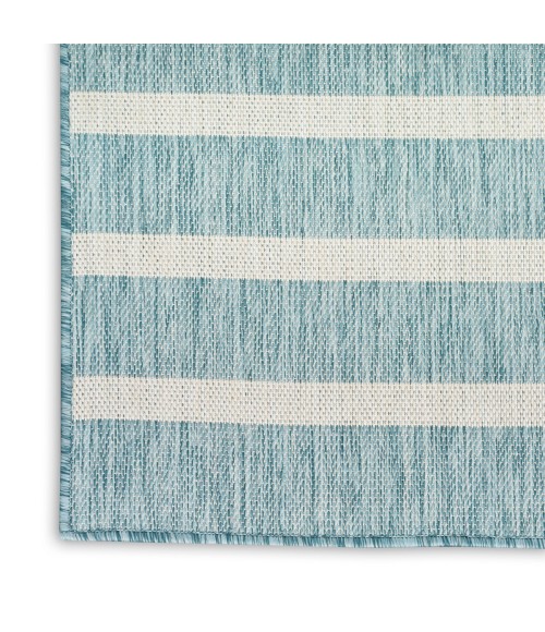 Nourison Positano Aqua Ivory POS03 6 ft. X 9 ft. Rect. Rug