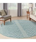 Nourison Positano Aqua POS02 6 ft. X Round Rug