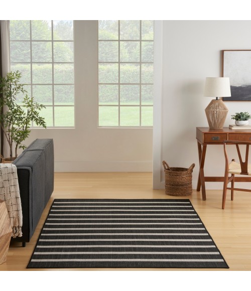 Nourison Positano Black Ivory POS03 5 ft. X 7 ft. Rect. Rug