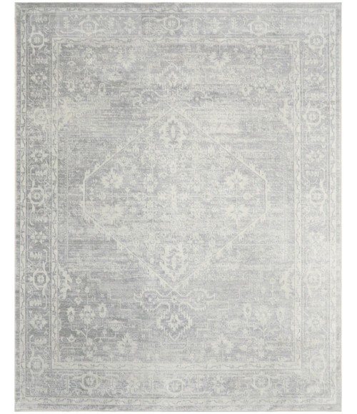 Nourison Astra Machine Washable Light Grey ASW11 7 ft. 10 in. X 10 ft. Rect. Rug