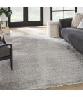 Nourison Luxurious Shag Silver LXR05 7 ft. 10 in. X 9 ft. 10 in. Rect. Rug