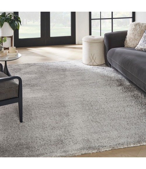 Nourison Luxurious Shag Silver LXR05 7 ft. 10 in. X 9 ft. 10 in. Rect. Rug