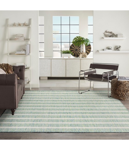 Nourison Positano Blue Green Ivory POS03 9 ft. X 12 ft. Rect. Rug