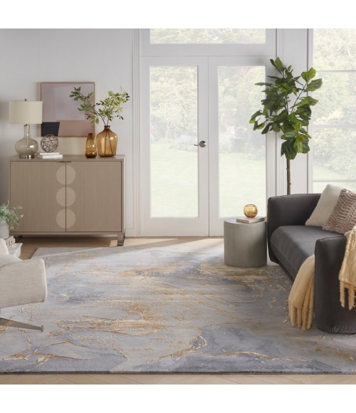 Nourison Prismatic Grey Gold PRS28 12 ft. X 15 ft. Rect. Rug