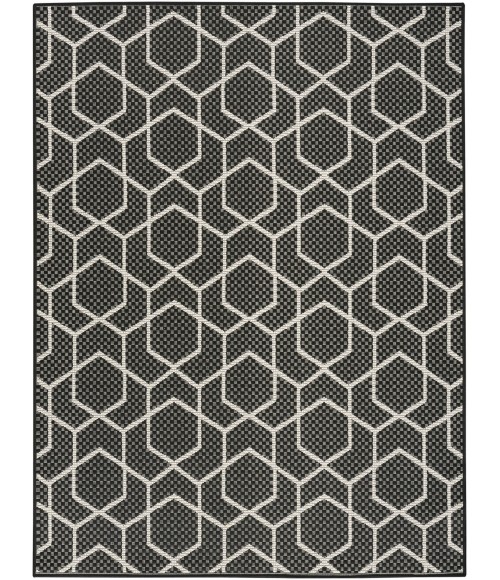 Nourison Horizon Indoor/Outdoor Black HOZ01 4 ft. X 6 ft. Rect. Rug