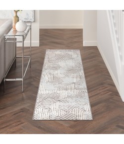 Nourison Home Grafix GRF39 Grey 2 ft. 3 in. X 10 ft. Area Rug