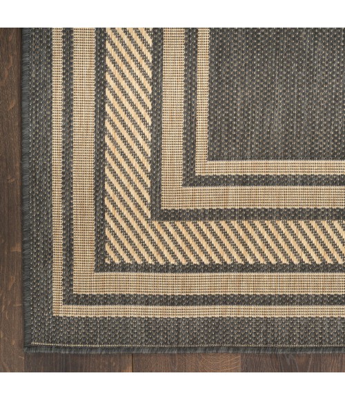 Nourison Horizon Indoor/Outdoor Charcoal HOZ03 2 ft. 2 in. X 8 ft. Rect. Rug