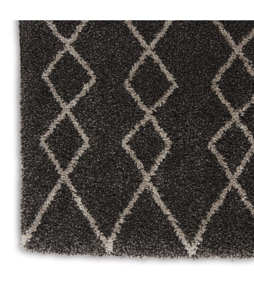 Nourison Geometric Shag Charcoal GOS01 5 ft. 3 in. X 7 ft. 3 in. Rect. Rug