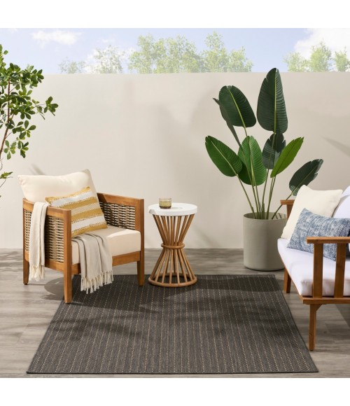 Nourison Horizon Indoor/Outdoor Charcoal HOZ02 4 ft. X 6 ft. Rect. Rug