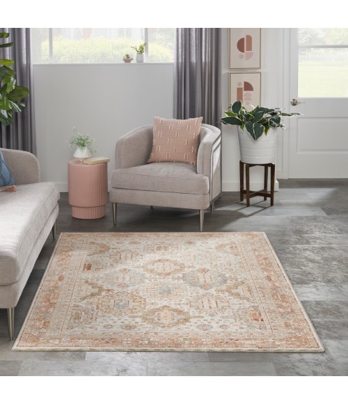 Nourison Petra Ivory Multicolor PTR01 5 ft. 3 in. X 7 ft. 8 in. Rect. Rug