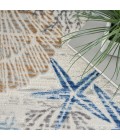 Nourison Pompeii Ivory Grey Blue PMP04 5 ft. 3 in. X 7 ft. 3 in. Rect. Rug