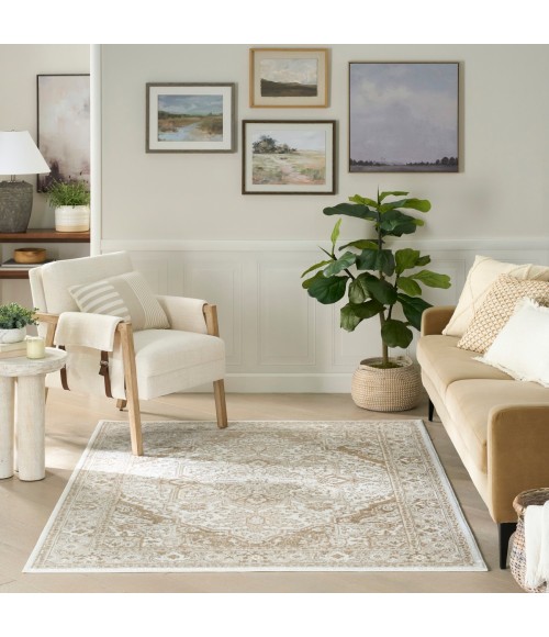 Nourison Dekor Ivory Taupe DEK08 5 ft. 3 in. X 7 ft. Rect. Rug