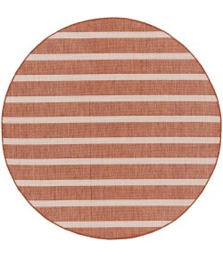 Nourison Positano Terracotta Ivory POS03 6 ft. X Round Rug