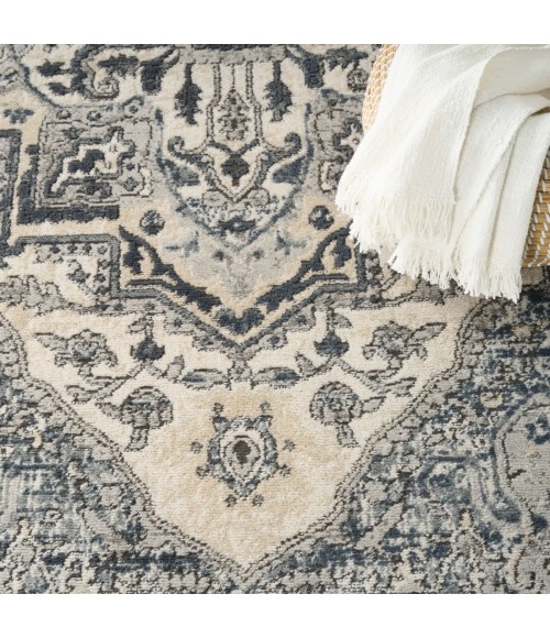 Nourison Quarry Ivory Navy QUA18 8 ft. X 10 ft. Rect. Rug