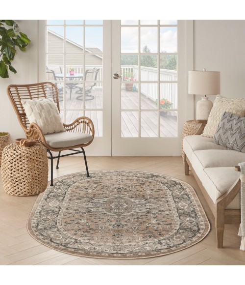 Nourison Concerto Beige Grey CNC05 6 ft. X 9 ft. Oval Rug