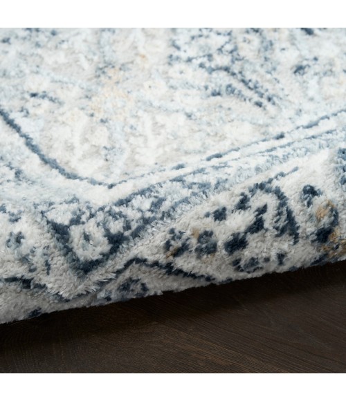 Nourison Dekor Grey Navy DEK03 4 ft. X 6 ft. Rect. Rug