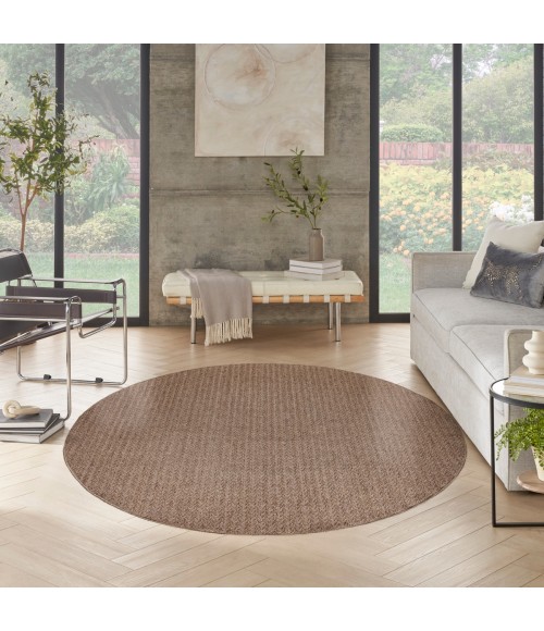 Nourison Tulum Brown TLM02 8 ft. X Round Rug