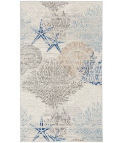 Nourison Pompeii Ivory Grey Blue PMP04 2 ft. X 3 ft. Rect. Rug