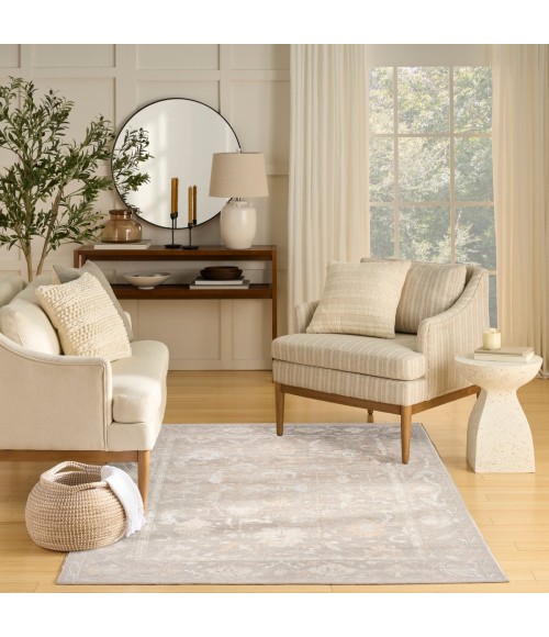 Nourison Vintage Washables Grey VWS09 4 ft. X 6 ft. Rect. Rug