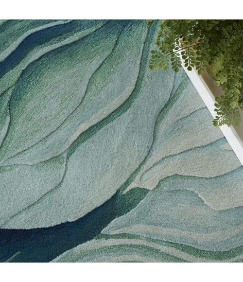 Nourison Prismatic Silver Green PRS42 4 ft. X 6 ft. Rect. Rug