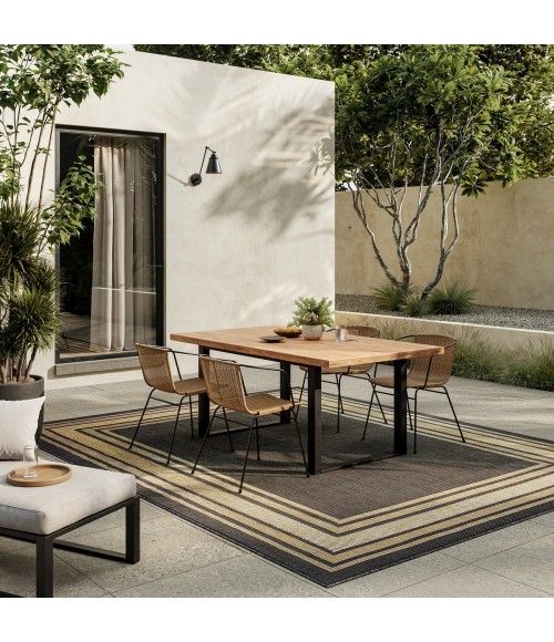 Nourison Horizon Indoor/Outdoor Charcoal HOZ03 9 ft. X 12 ft. Rect. Rug