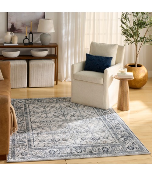 Nourison Dekor Grey Navy DEK03 4 ft. X 6 ft. Rect. Rug
