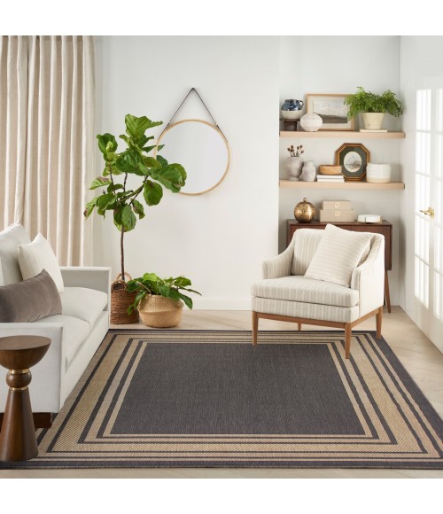 Nourison Horizon Indoor/Outdoor Charcoal HOZ03 9 ft. X 12 ft. Rect. Rug