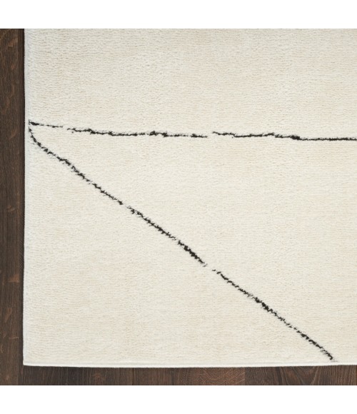 Nourison Cozy Modern Ivory Black Rug CMD02 5 ft. 3 in. X 7 ft. Rect. - Rugs Town Nourison Cozy Modern Ivory Black CMD02 5 ft. 3 in. X 7 ft. Rect. Rug