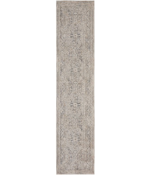 Nourison Nyle Ivory/Grey/Blue NYE01 2 ft. 3 in. X 8 ft. Rect. Rug