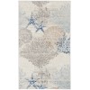 Nourison Pompeii Ivory Grey Blue PMP04 3 ft. X 5 ft. Rect. Rug