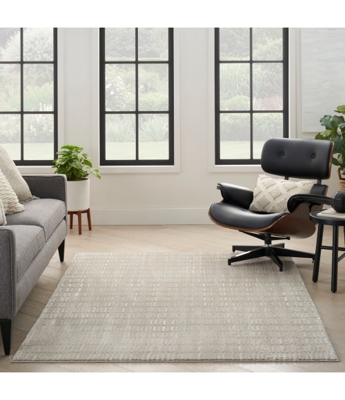 Nourison Cozy Modern Grey Ivory CMD03 6 ft. 7 in. X 9 ft. Rect. Rug