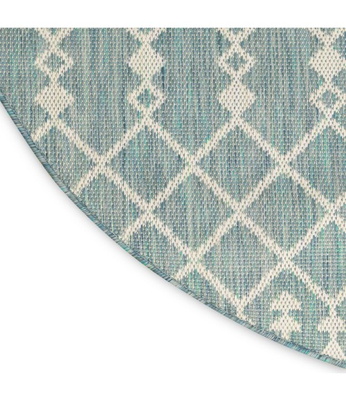 Nourison Positano Aqua POS02 8 ft. X Round Rug